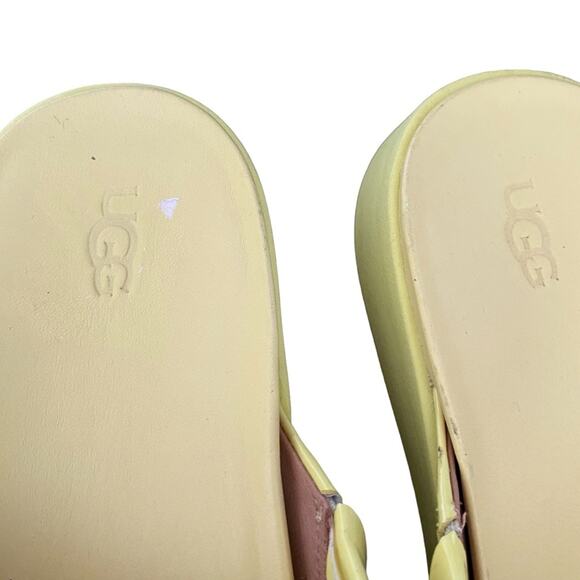 Ugg Emily Margarita Platform Patent Leather Yellow Slide Sandals size 9 - Picture 3 of 11
